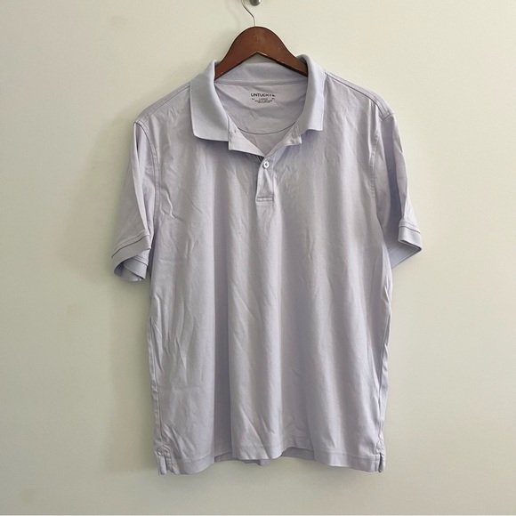 Untuckit Damaschino Light Purple Lavender Polo 100% Cotton Golf Casual Read L - Picture 1 of 8